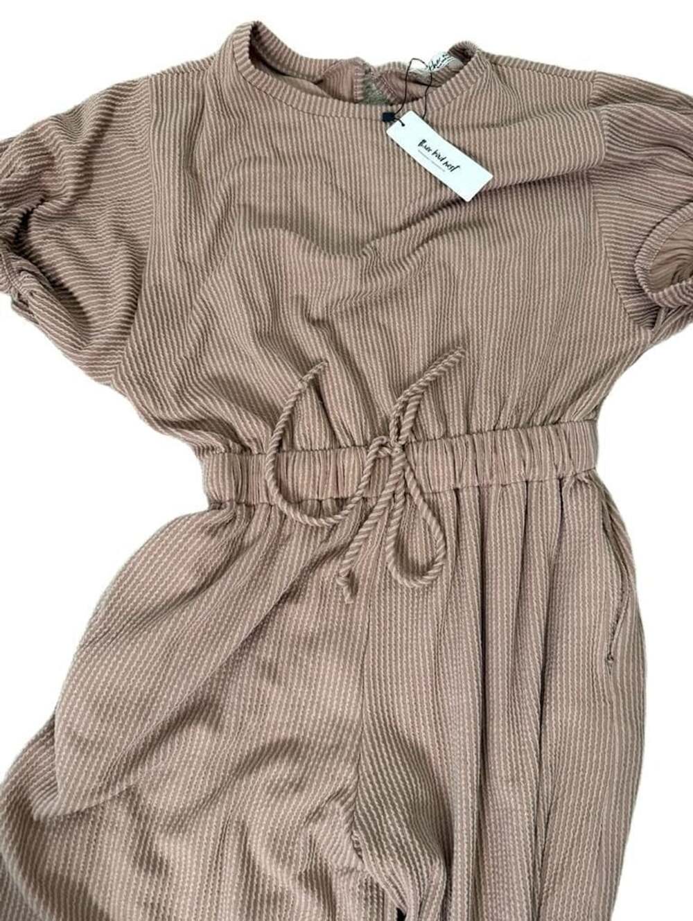 The Nest Jumpsuit Size S  Ribbed Ruffle Sleeve Drawstring